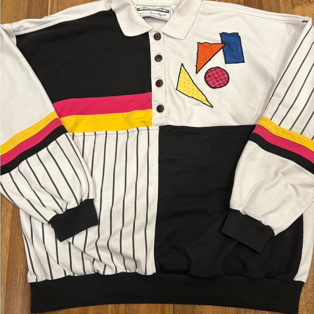 Vintage 80s San Francisco Sport Connie Maggella Polo Sweatshirt- Size Large